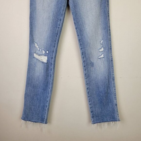 FRAME le sylvie slender straight jeans high rise overdrive distressed 24 - Picture 4 of 12